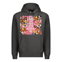 Charcoal Heather life is what you bake it with cowhide Premium Hoodie - TumblerDesignByShophia