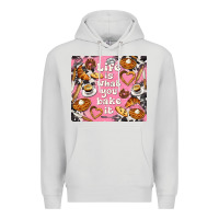 Dove Grey life is what you bake it with cowhide Premium Hoodie - TumblerDesignByShophia