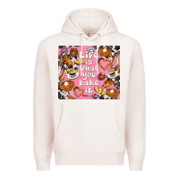 Pale Pink life is what you bake it with cowhide Premium Hoodie - TumblerDesignByShophia