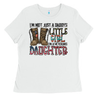 White I'm Not Just A Daddy's Little Girl Ladies Tee - CowhideDigitalArt