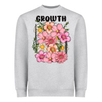 Heather Grey growth flower Heavyweight Sweatshirt - MaliasSmallBusiness