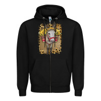 Black Donkey With Sunflowers Zipper Hoodie - Bettercallsaul