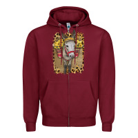 Burgundy Donkey With Sunflowers Zipper Hoodie - Bettercallsaul