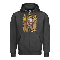 Charcoal Heather Donkey With Sunflowers Zipper Hoodie - Bettercallsaul