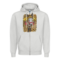 Dove Grey Donkey With Sunflowers Zipper Hoodie - Bettercallsaul