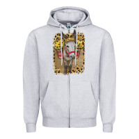 Heather Grey Donkey With Sunflowers Zipper Hoodie - Bettercallsaul