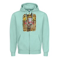 Seafoam Donkey With Sunflowers Zipper Hoodie - Bettercallsaul