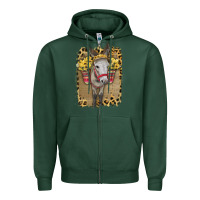 Sports Green Donkey With Sunflowers Zipper Hoodie - Bettercallsaul