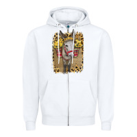 White Donkey With Sunflowers Zipper Hoodie - Bettercallsaul
