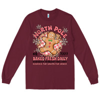 Burgundy north pole baked fresh daily Long Sleeve Tee - MaliasSmallBusiness