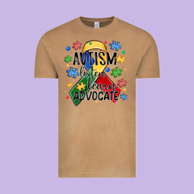 Autism Listen Learn Advocate Vintage Tee Designed By Maliassmallbusiness