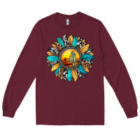 Burgundy sunset sunflower Long Sleeve Tee - JahusDesignShop