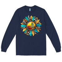 Navy sunset sunflower Long Sleeve Tee - JahusDesignShop