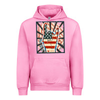Fuchsia Pink Freedom rock hand Urban Hoodie - FaDigitalArtStudio