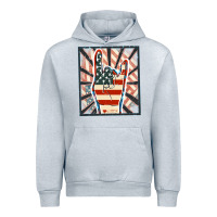Heather Grey Freedom rock hand Urban Hoodie - FaDigitalArtStudio