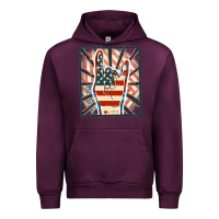 Mauve Wine Freedom rock hand Urban Hoodie - FaDigitalArtStudio