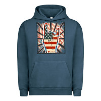 Pigment Midnight Navy Freedom rock hand Urban Hoodie - FaDigitalArtStudio