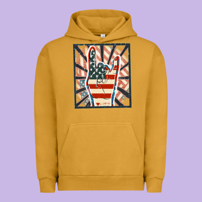 Freedom Rock Hand Urban Hoodie Designed By Fadigitalartstudio