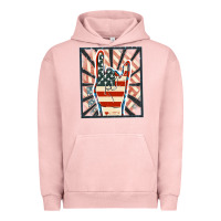 Pigment Salmon Freedom rock hand Urban Hoodie - FaDigitalArtStudio