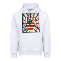 White Freedom rock hand Urban Hoodie - FaDigitalArtStudio