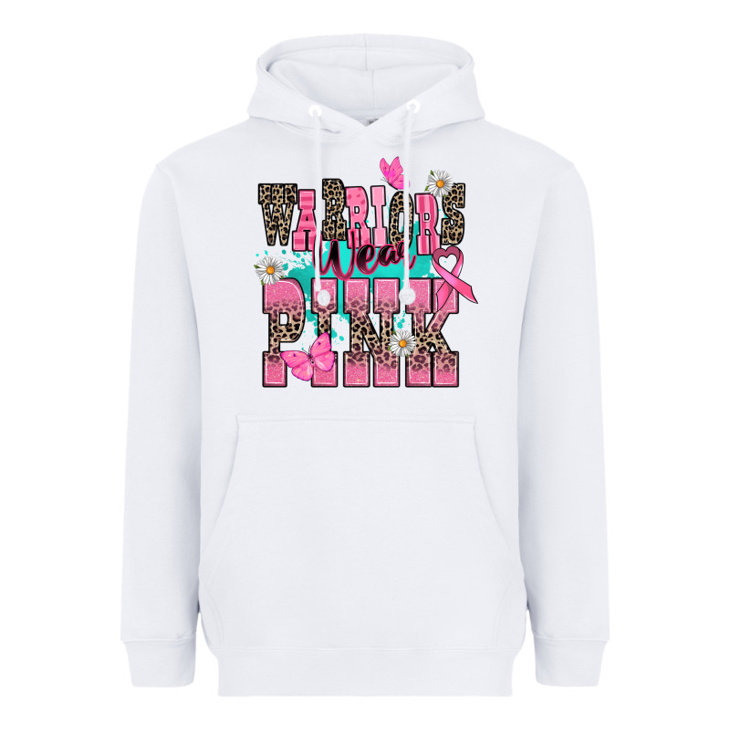 Warriors Wear Pink Cancer Awareness Heavyweight Hoodie by HowdyJamesFarm | Teevron