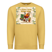 Antique Gold i can't talk right now Premium Sweatshirt - TumblerDesignByShophia