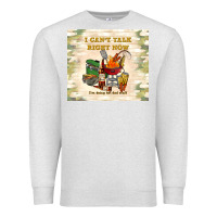 Oatmeal Heather i can't talk right now Premium Sweatshirt - TumblerDesignByShophia
