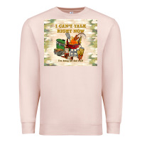 Pale Pink i can't talk right now Premium Sweatshirt - TumblerDesignByShophia