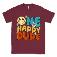Burgundy one happy dude Classic Tee - MaliasSmallBusiness