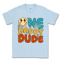 Dusty Blue one happy dude Classic Tee - MaliasSmallBusiness