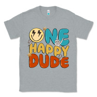 Heather Grey one happy dude Classic Tee - MaliasSmallBusiness