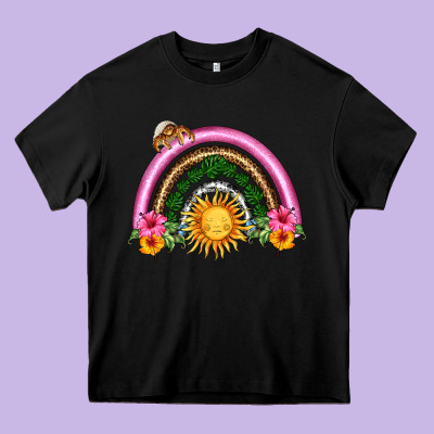 Summer Sun Rainbow Heavy Core Tee Designed By Hra Design Shop