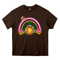 Chocolate Brown summer sun rainbow Heavy Core Tee - HRA Design Shop