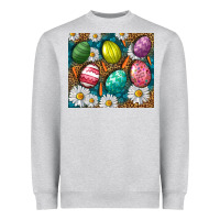 Heather Grey Easter eggs Heavyweight Sweatshirt - NancyCooperArtShop
