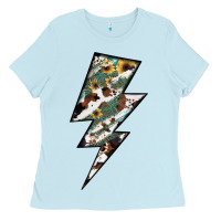 Baby Blue Lightning Bolt Ladies Tee - JahusDesignShop