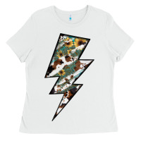 White Lightning Bolt Ladies Tee - JahusDesignShop