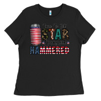 Black Star Spangled Hammered Ladies Tee - CowhideDigitalArt