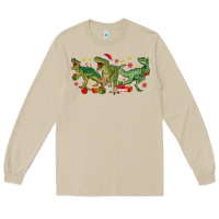 Mushroom christmas dinosaurs Long Sleeve Tee - MaliasSmallBusiness