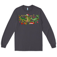 Smoke christmas dinosaurs Long Sleeve Tee - MaliasSmallBusiness