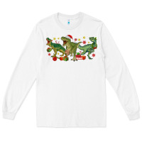 White christmas dinosaurs Long Sleeve Tee - MaliasSmallBusiness