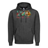 Charcoal Heather Peace Love Cows Zipper Hoodie - Bettercallsaul