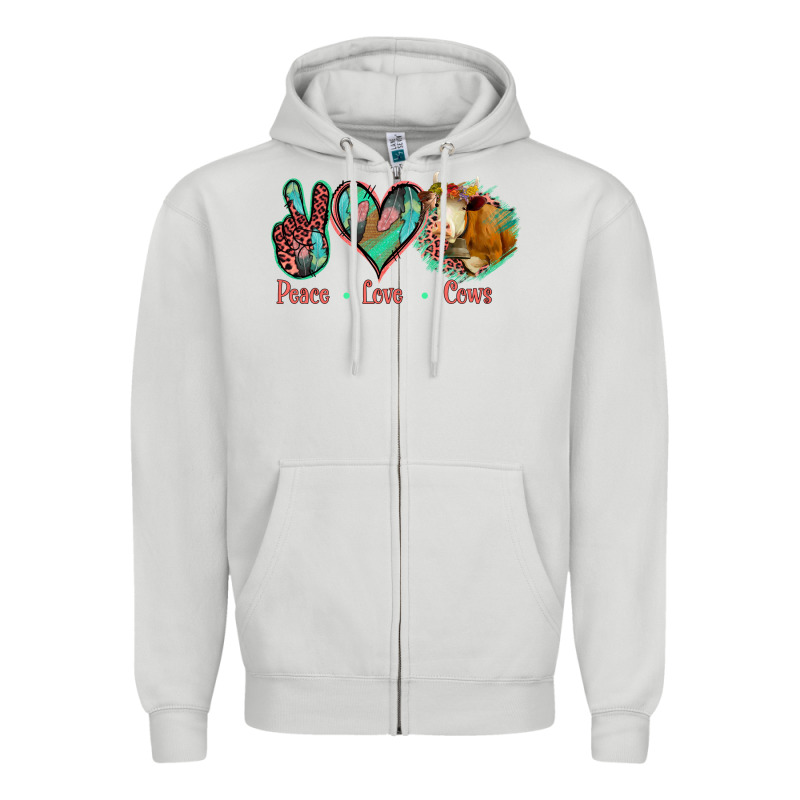 Peace Love Cows Zipper Hoodie by Bettercallsaul | Teevron