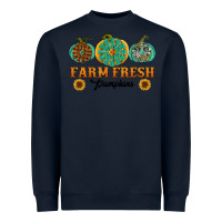 Navy Orange glitter pumpkin Heavyweight Sweatshirt - NancyCooperArtShop