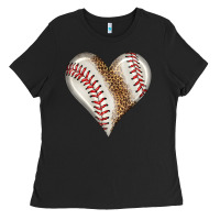 Black baseball heart Ladies Tee - HRA Design Shop