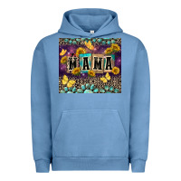 Pigment Pebble Blue Mama with sunflowers Urban Hoodie - FaDigitalArtStudio