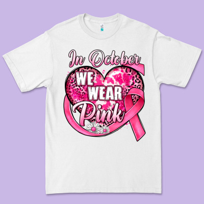 In October We Wear Pink Heart Premium Tee Designed By Jahusdesignshop