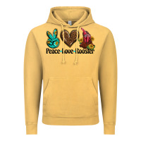 Vintage Mustard peace love rooster Vintage Hoodie - BarkalooDesign