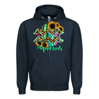 Navy Aquarius Zodiac Zipper Hoodie - Bettercallsaul