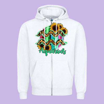 Aquarius Zodiac Zipper Hoodie Designed By Bettercallsaul