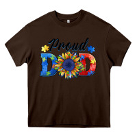 Chocolate Brown proud dad autism Heavy Core Tee - BarkalooDesign